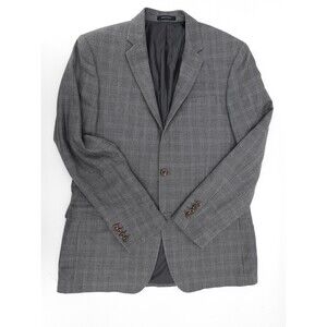 Ralph Lauren Blazer Mens 42 Long Gray Plaid Silk Wool Made In Canada Sport Coat